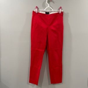 Red J. Crew Martie Cropped Skinny Pants Size